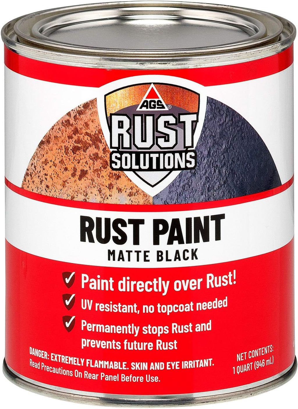 Matte Black Anti-Rust Paint, 1 Gallon U815135