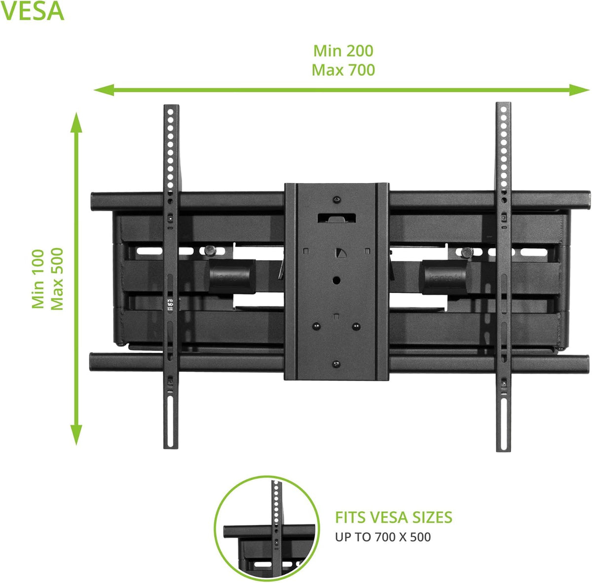Full Motion Articulating TV Wall Mount for 40-inch to 90-inch TVs, Solid Steel Construction U17411