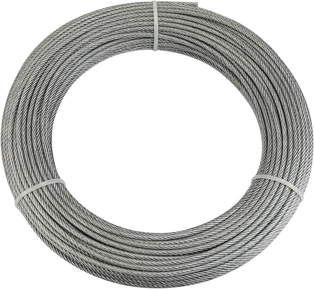 330 Feet Crystal Vinyl Coated Stainless Steel Cable W746