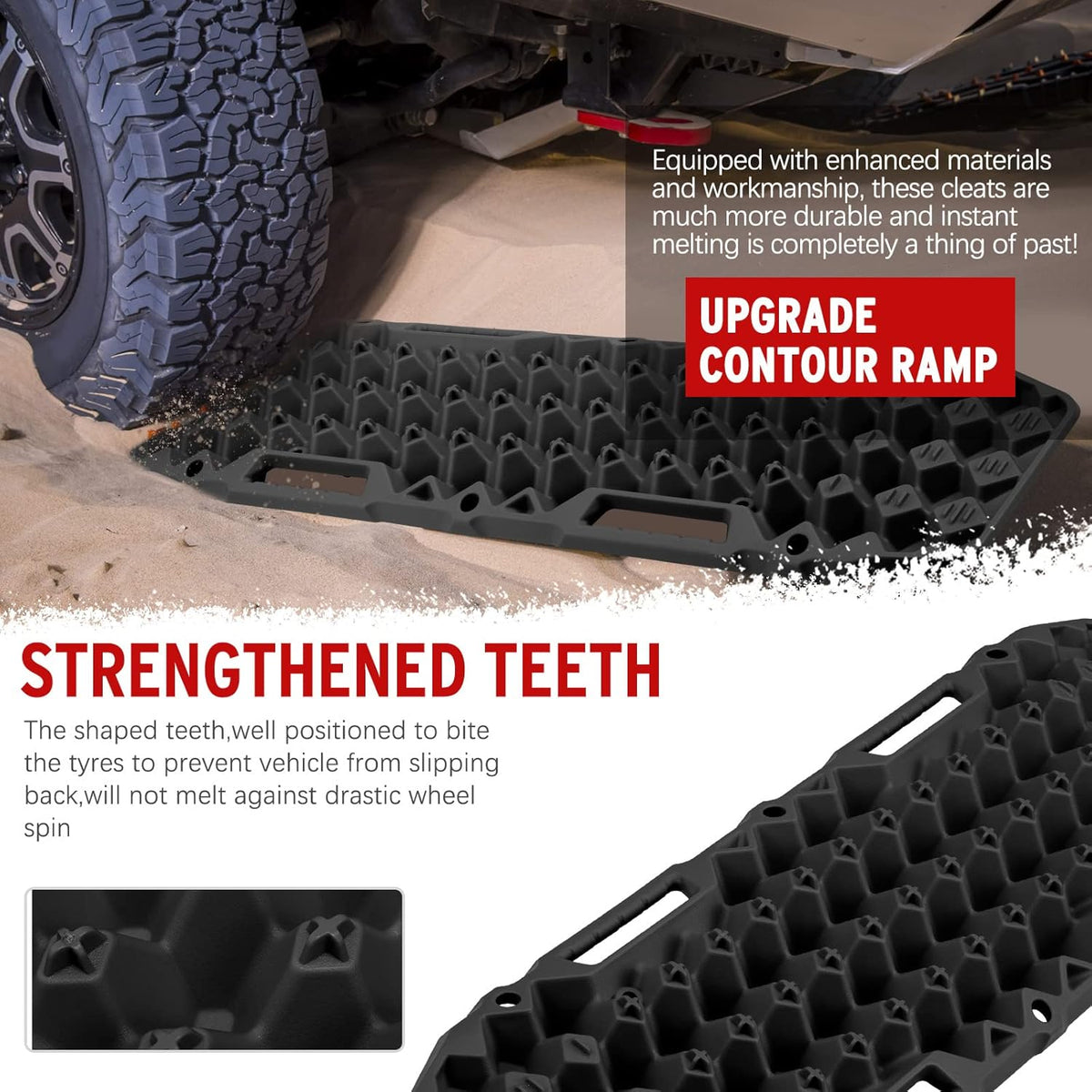 Black Off-Road Traction Boards Pair Recovery Tracks X156890