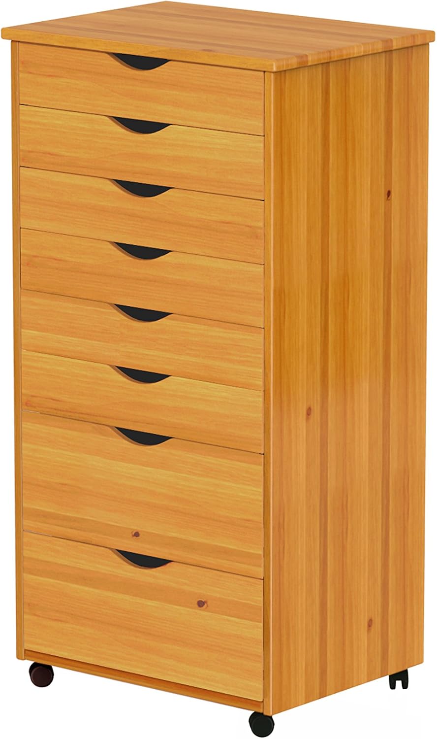 6 Drawer Roll Cart Solid Wood, Black Pack of 2 U75522