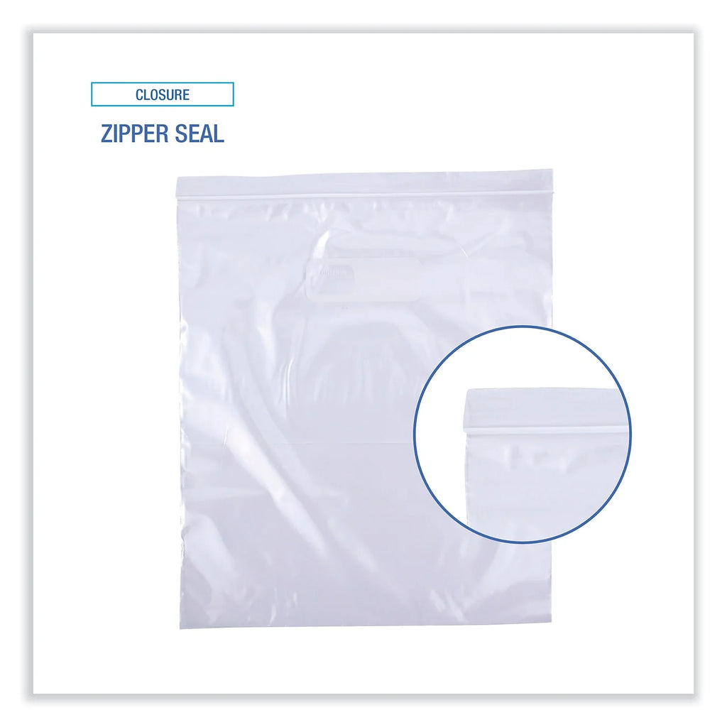Reclosable Food Storage Bags, 2 gal, Clear, 100/Box X2553