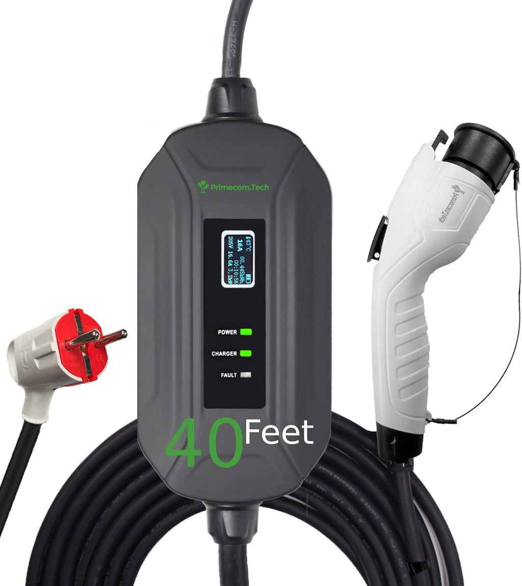 Portable Level 2 EV Charger, 16Amp, 30 Feet Lengths U508142