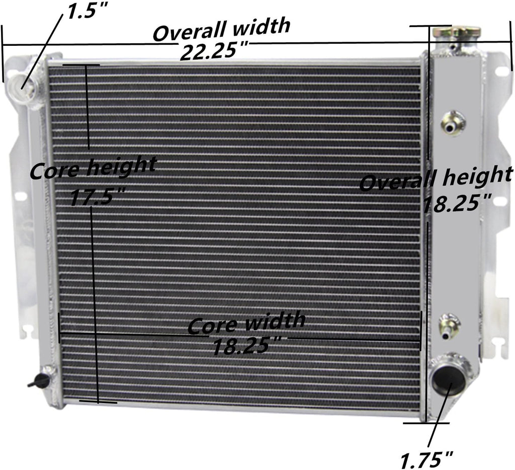 52MM 3 Row Core Aluminum Radiator with 16 Inches Fan Louver Shroud V338
