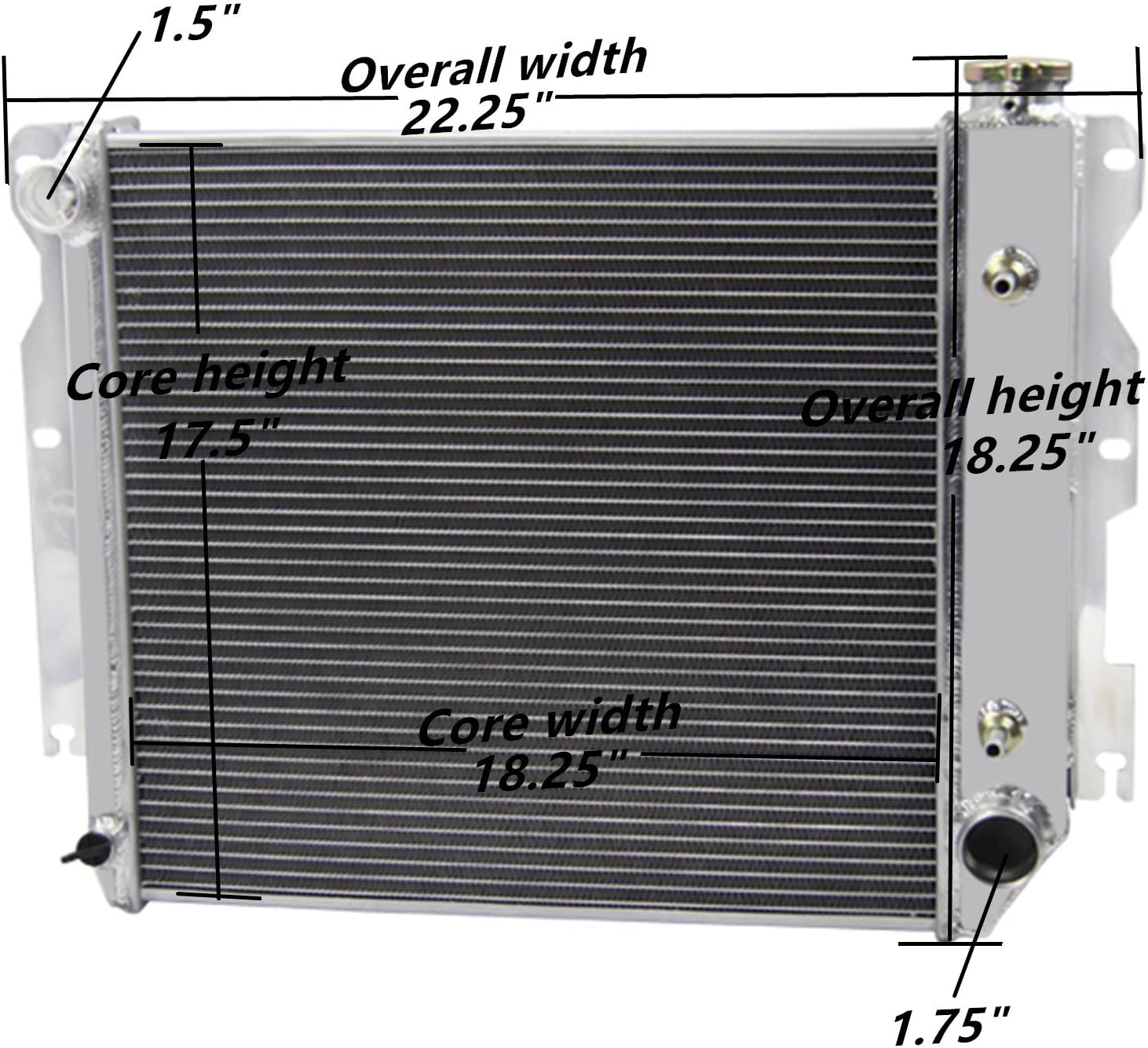 52MM 3 Row Core Aluminum Radiator with 16 Inches Fan Louver Shroud V338