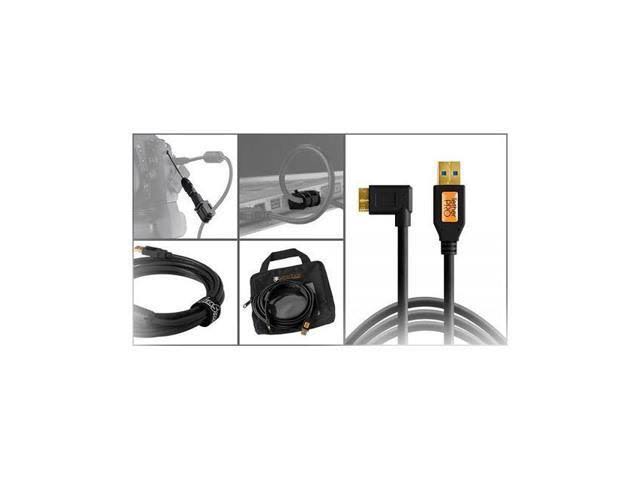 Black USB 3.0 Micro-B Cable Starter Tethering Kit Z29552