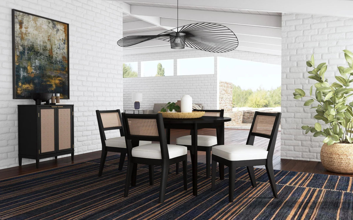Black Round Wood Dining Table S41591