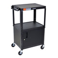 Black Steel A/V Utility Cart with Cabinet G929688