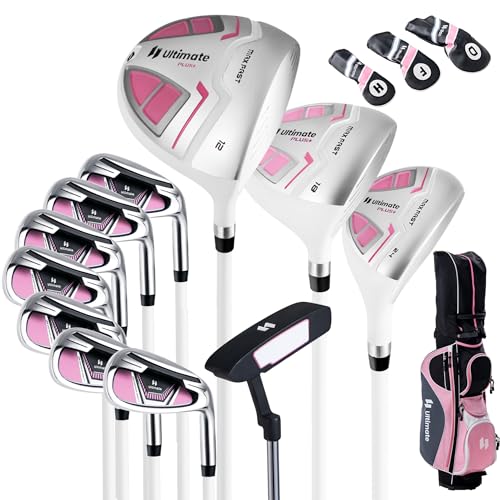 12 Pieces Women’s Complete Golf Club Set Right Hand with Portable Golf Cart Bag D915