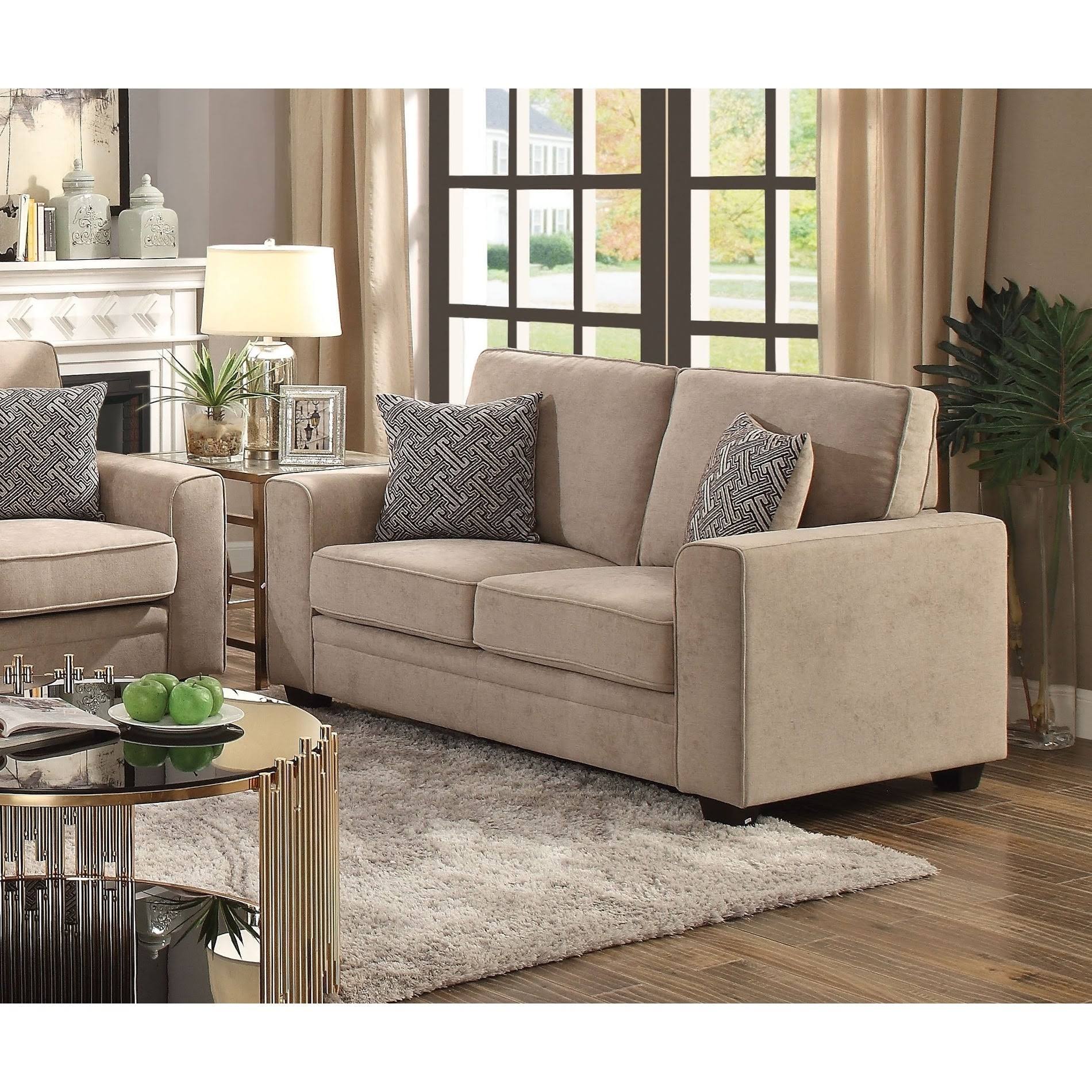 Khaki Fabric Loveseat with Sleeper Q312237