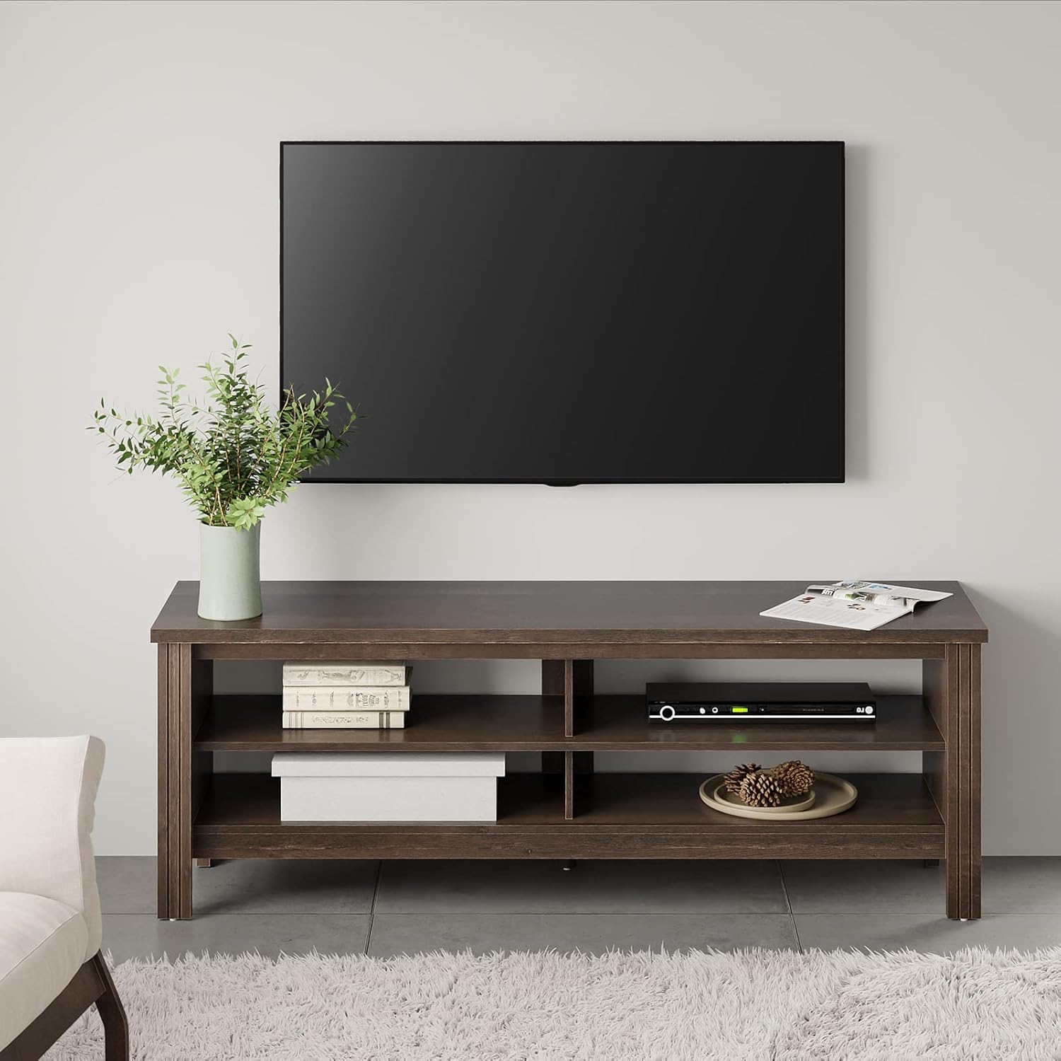 Black Fireplace TV Stand with Storage, 70'' U809