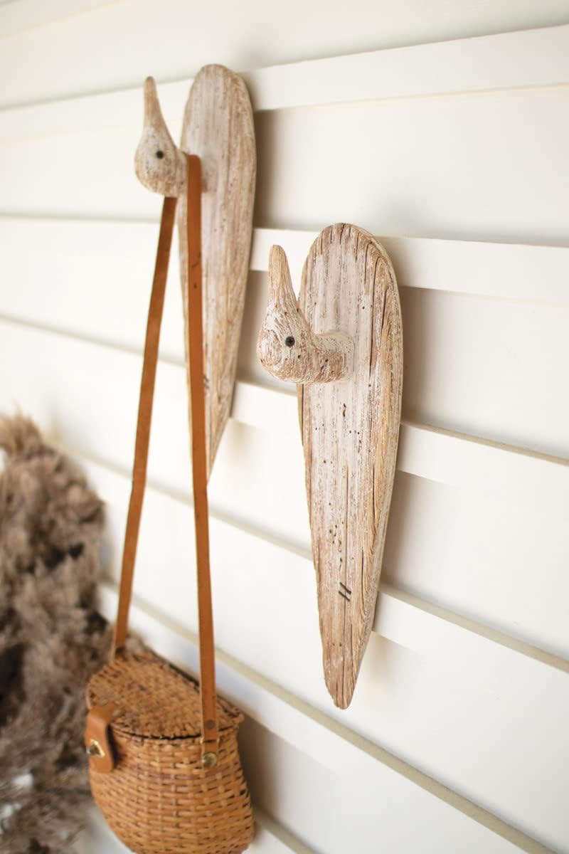 Carved Wooden Duck Coat Rack, 17-inch Length B8411