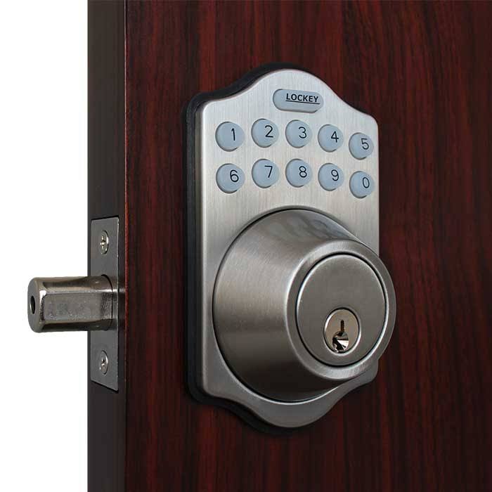Satin Nickel Electronic Keypad Single Cylinder Deadbolt B4198