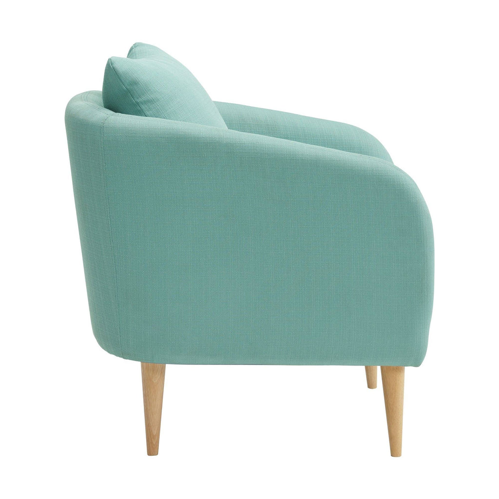 Green Accent Chair with Wooden Legs T4563