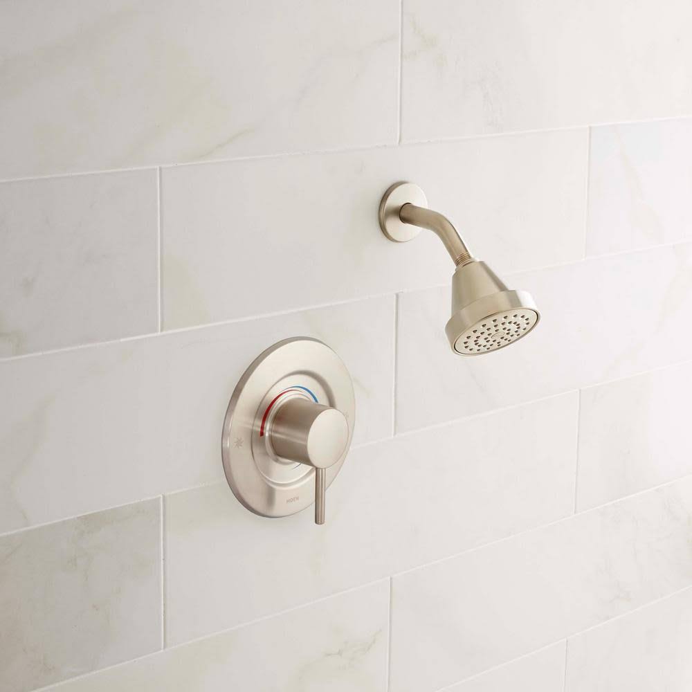 Brushed Nickel Single-Handle Shower Faucet with Valve G10398