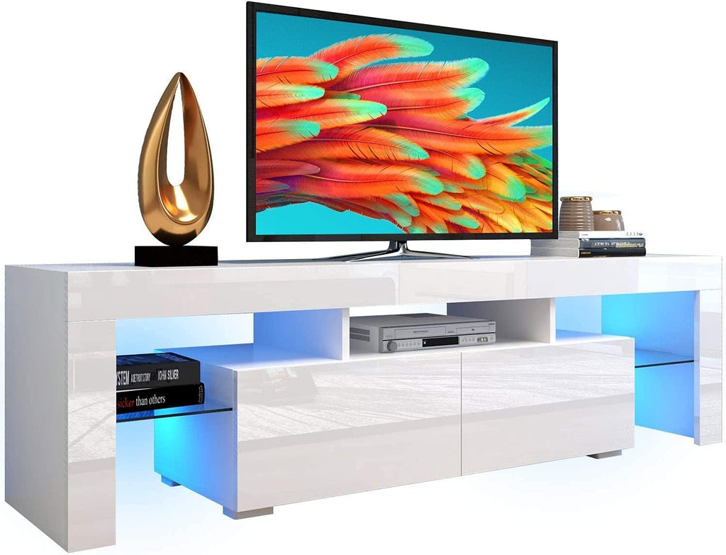 TV Stand with LED Lights 20 Color Effect and Storage Cabinet T6140