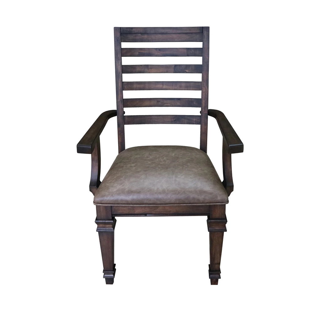 Ladder Back Arm Chairs Brown (Set of 2) U695