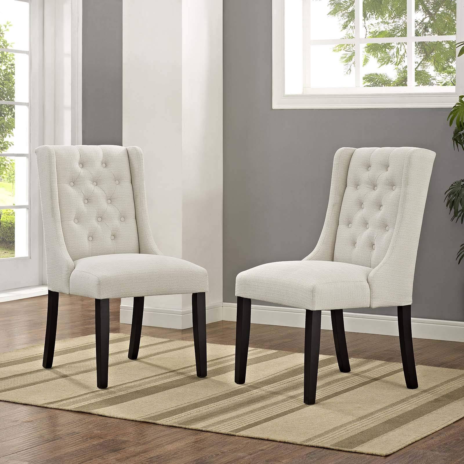 Beige Fabric Dining Chair Set of 2 A873