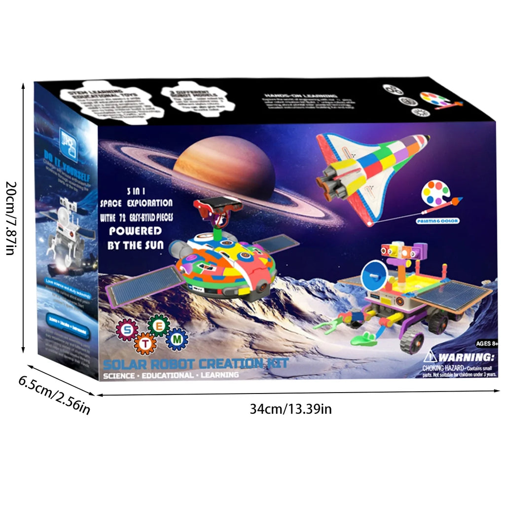 Solar Robot Kit 3 In 1 Solar Powered DIY Science Educational Toy L7797
