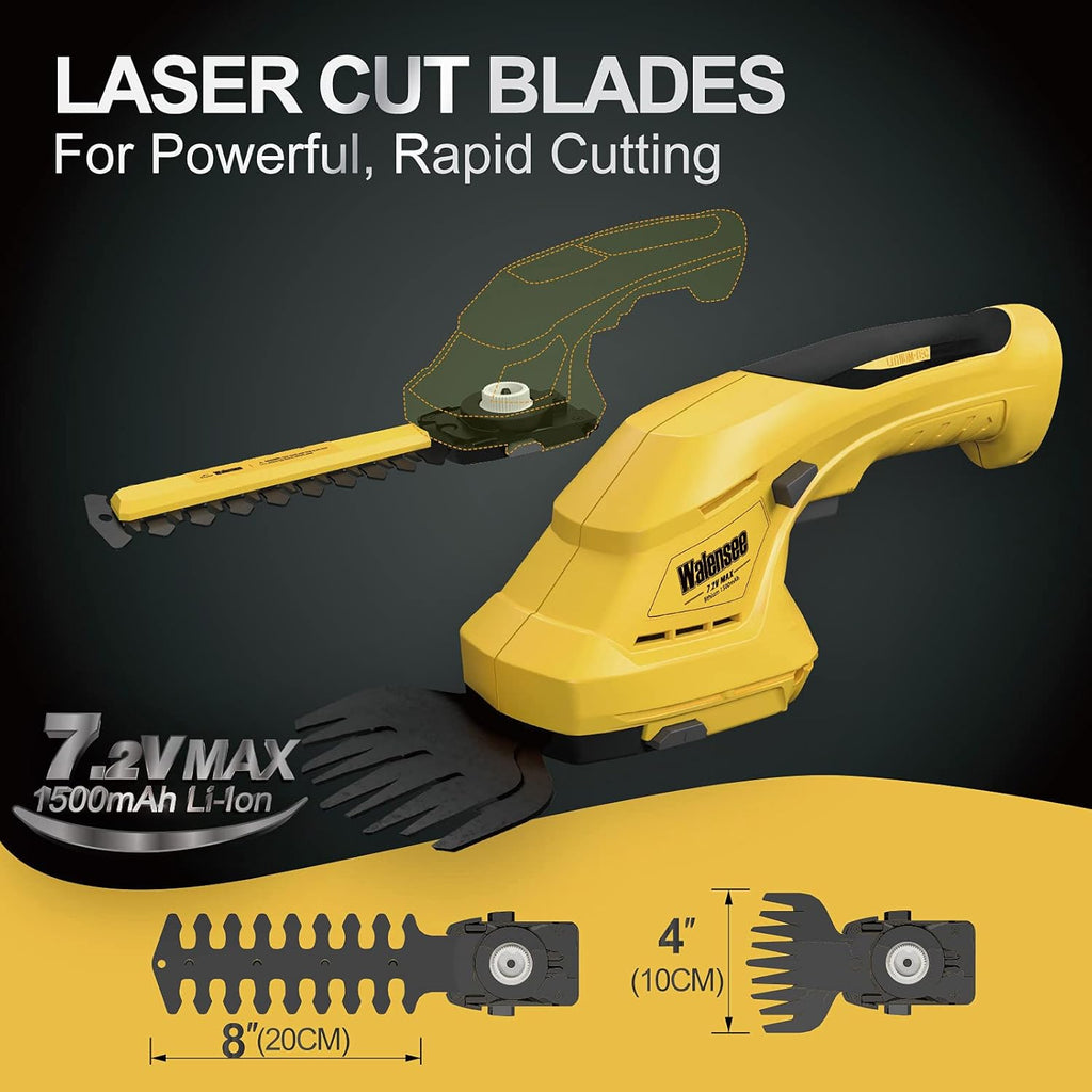 Cordless Grass Shear & Hedge Trimmer 2 in 1 Handheld Rechargeable Battery Included Pack of 2 R855