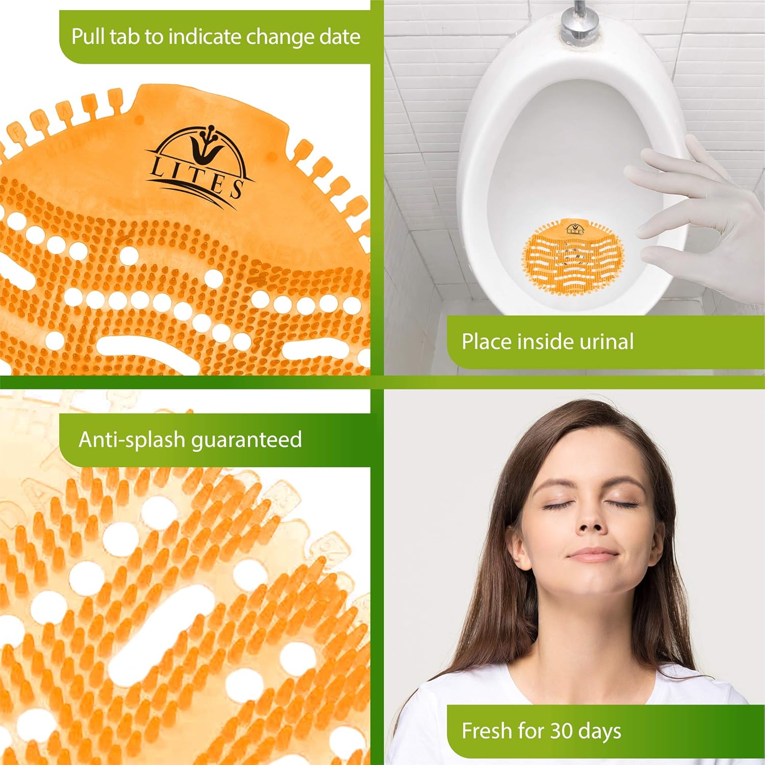 Urinal Screens Deodorizer Orange Scent, 30 Pack O1550