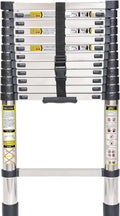 Telescoping Ladder, 10.5FT Stainless Steel, Non-Slip Feet, 330lb Capacity Y41930