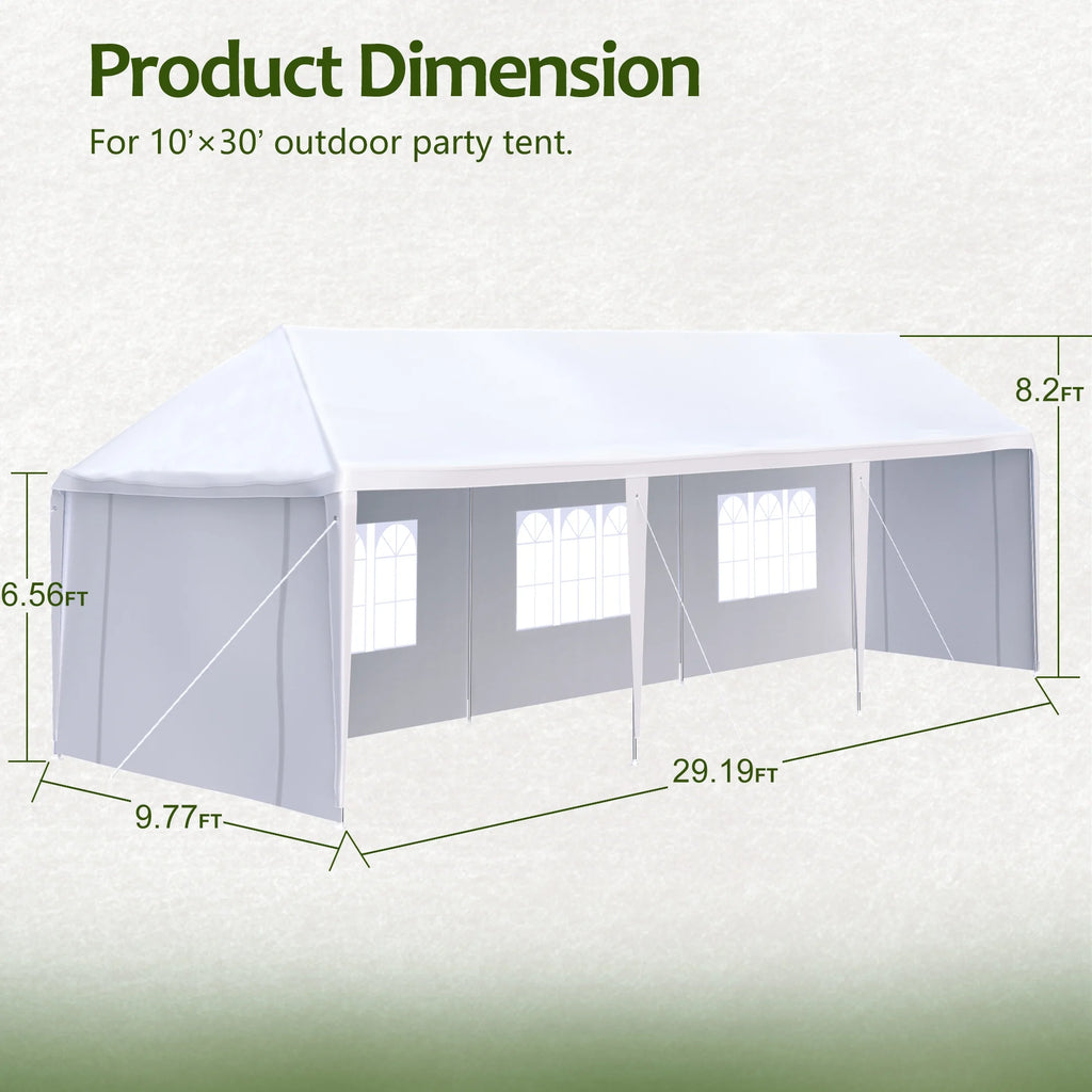 10x30' Outdoor Canopy Tent with 5 Removable Sidewalls I3897