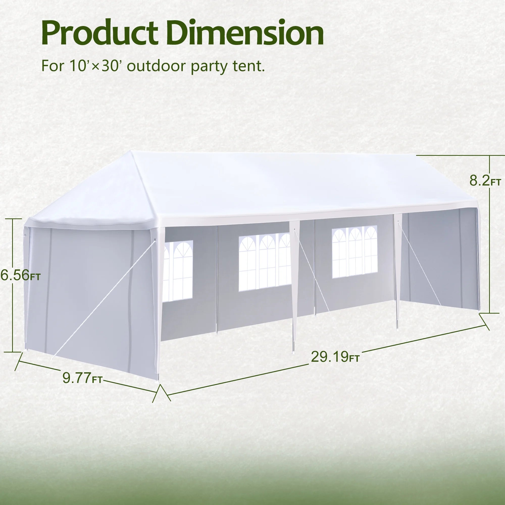10x30' Outdoor Canopy Tent with 5 Removable Sidewalls I3897