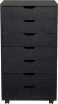 White 6-Drawer Mobile File Cabinet with Lockable Casters A191
