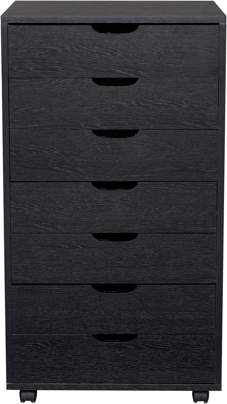 White 6-Drawer Mobile File Cabinet with Lockable Casters A191