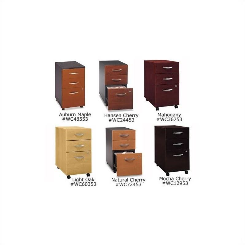 Natural Cherry 3-Drawer Mobile File F784