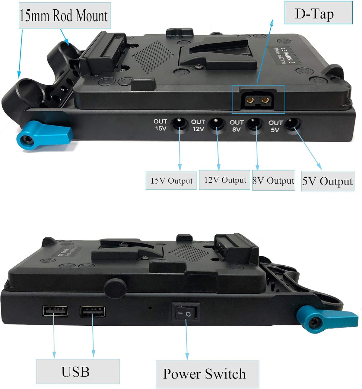 V Mount Battery Plate with D-Tap & USB Output F796