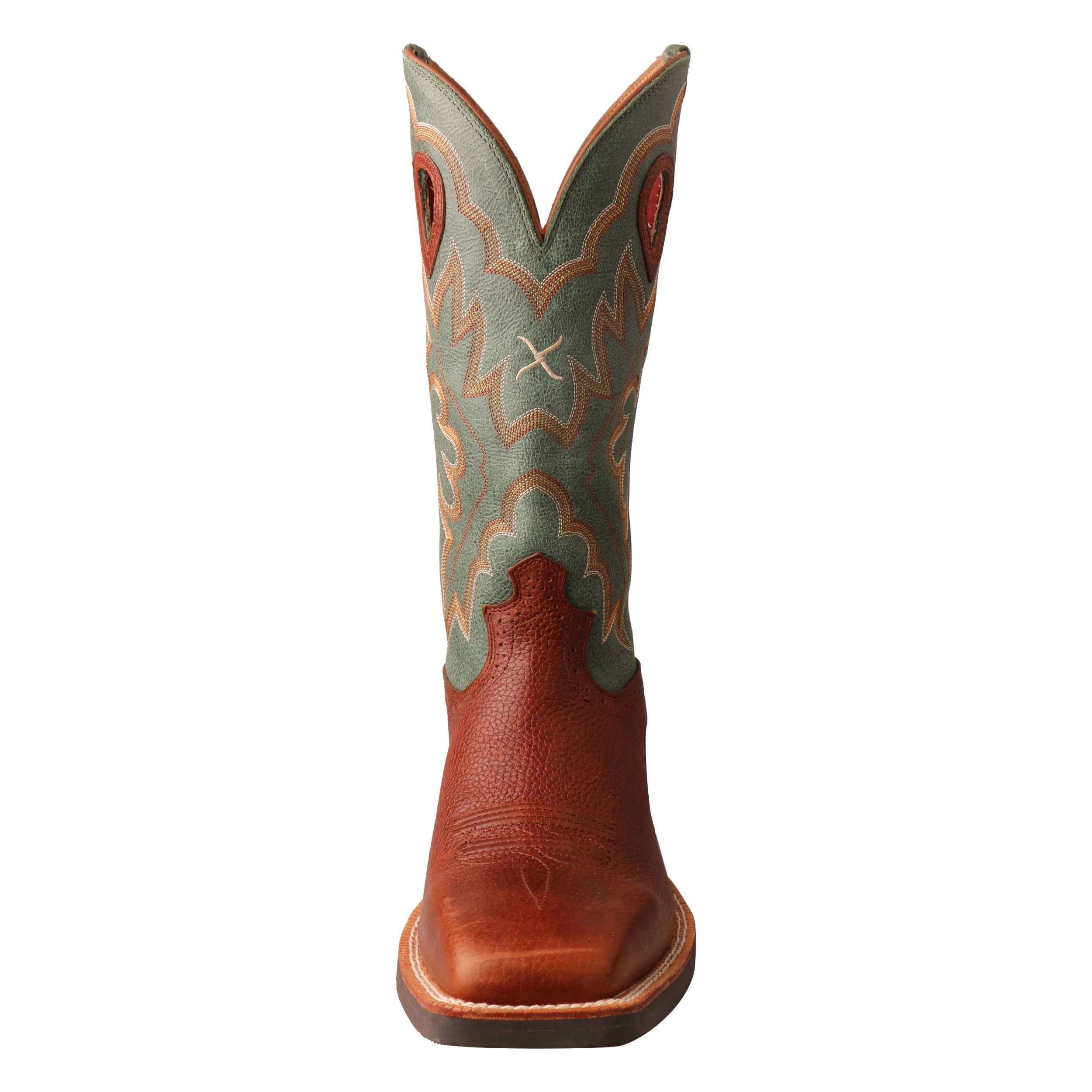 Cognac Glazed Pebble Dark Green Cowboy Stock U144