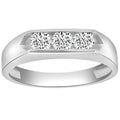 1 Ct Three Stone Diamond Men's Ring Channel Set Band Y91970