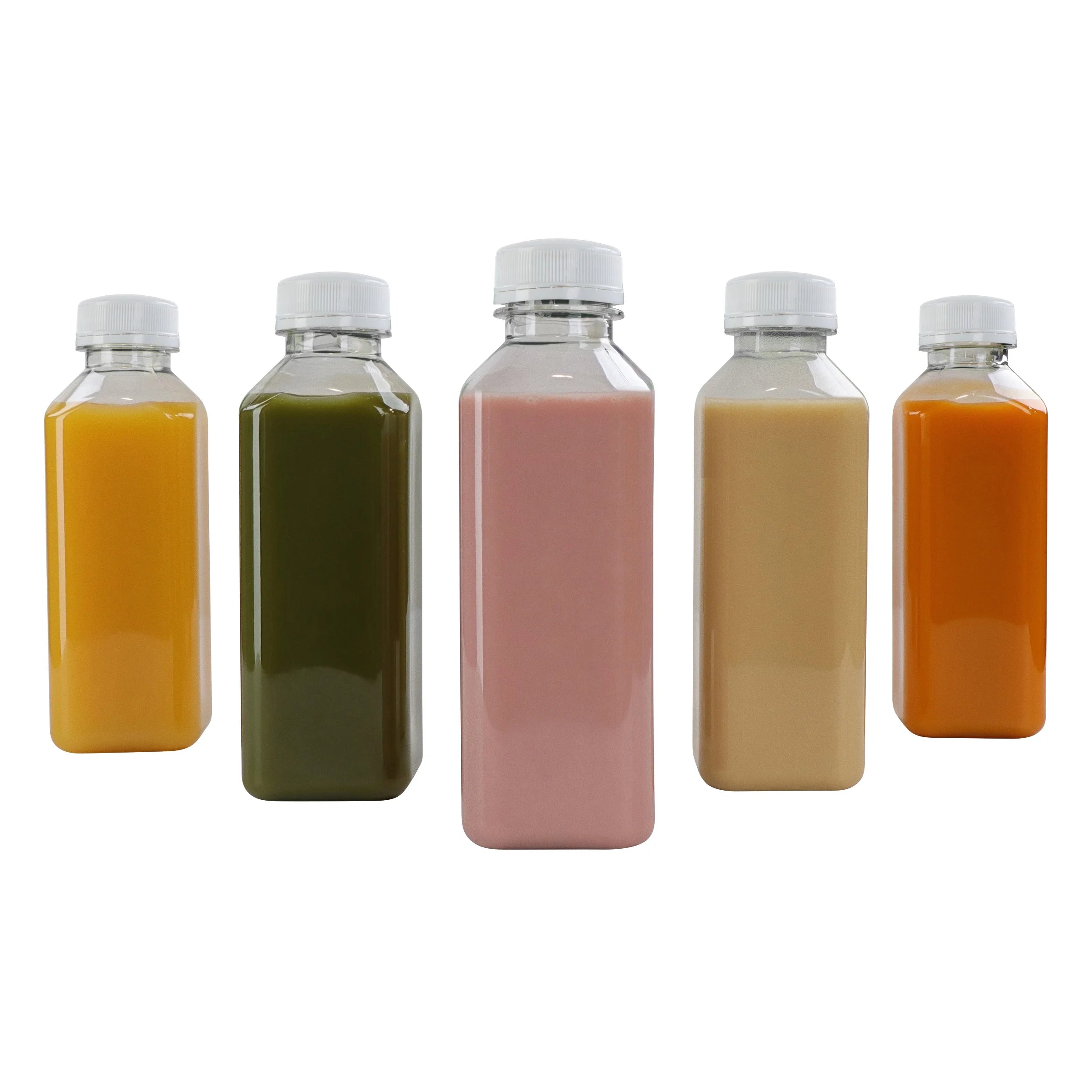 Plastic Juice Bottles with Caps in White - 35pk 16oz Bottles with Lids M465033