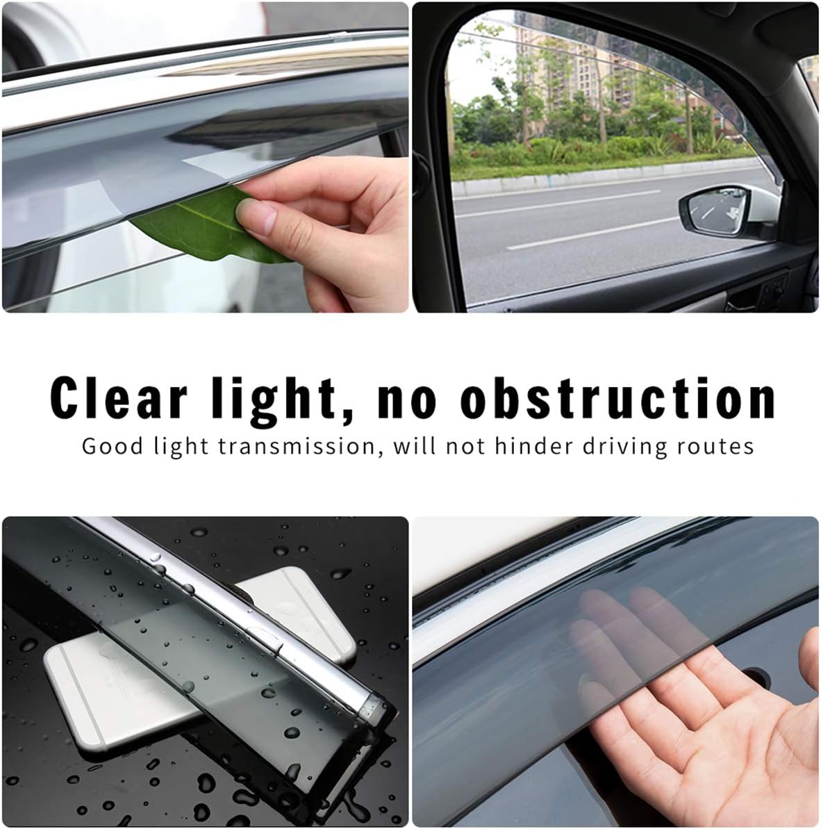 Smoke Tape-On Outside Window Deflectors Pack of 2 D74997