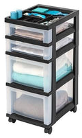 4 Drawer Black Storage Cart U853013