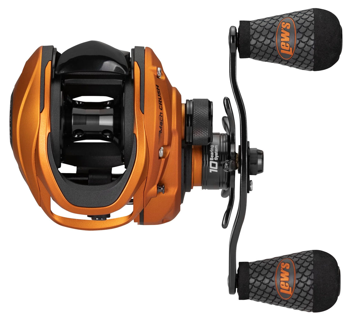 Baitcast Fishing Reel, Left-Hand Retrieve, 7.5:1 Gear Ratio, 10 Bearing System, Orange U712