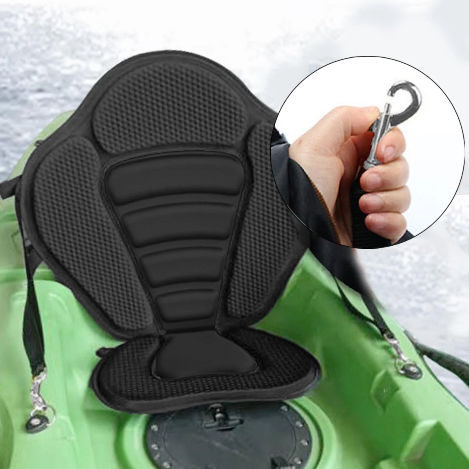 Black Padded Seat Cushion with Back Support M73737