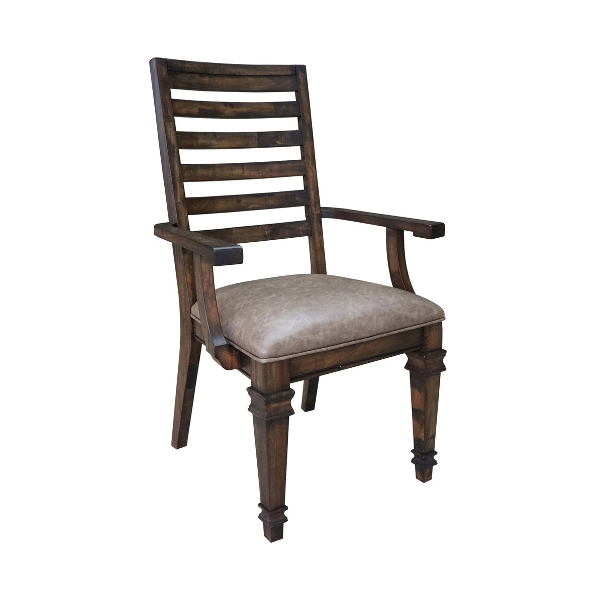 Ladder Back Arm Chairs Brown (Set of 2) U695