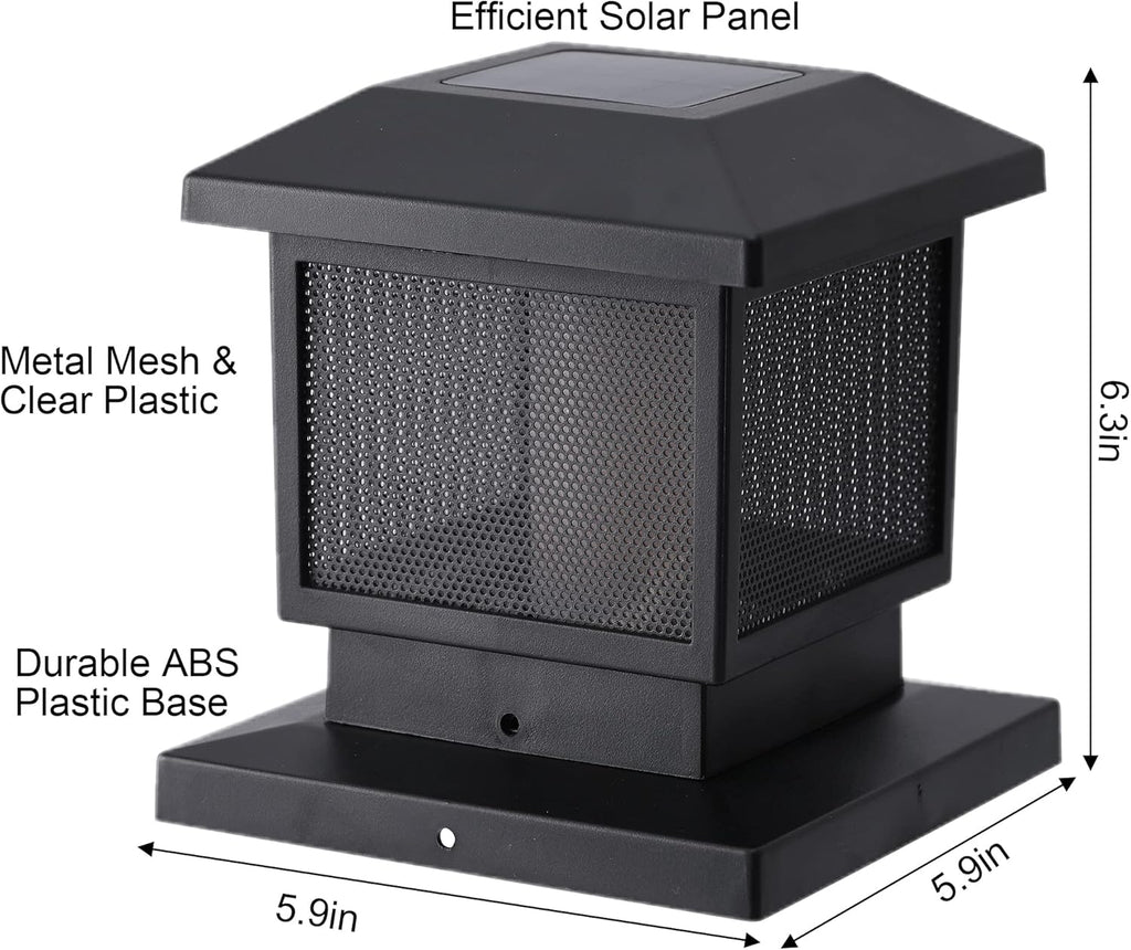 6 Pack Solar Post Cap Lights for 4x4 5x5 6x6 Wood Posts T466