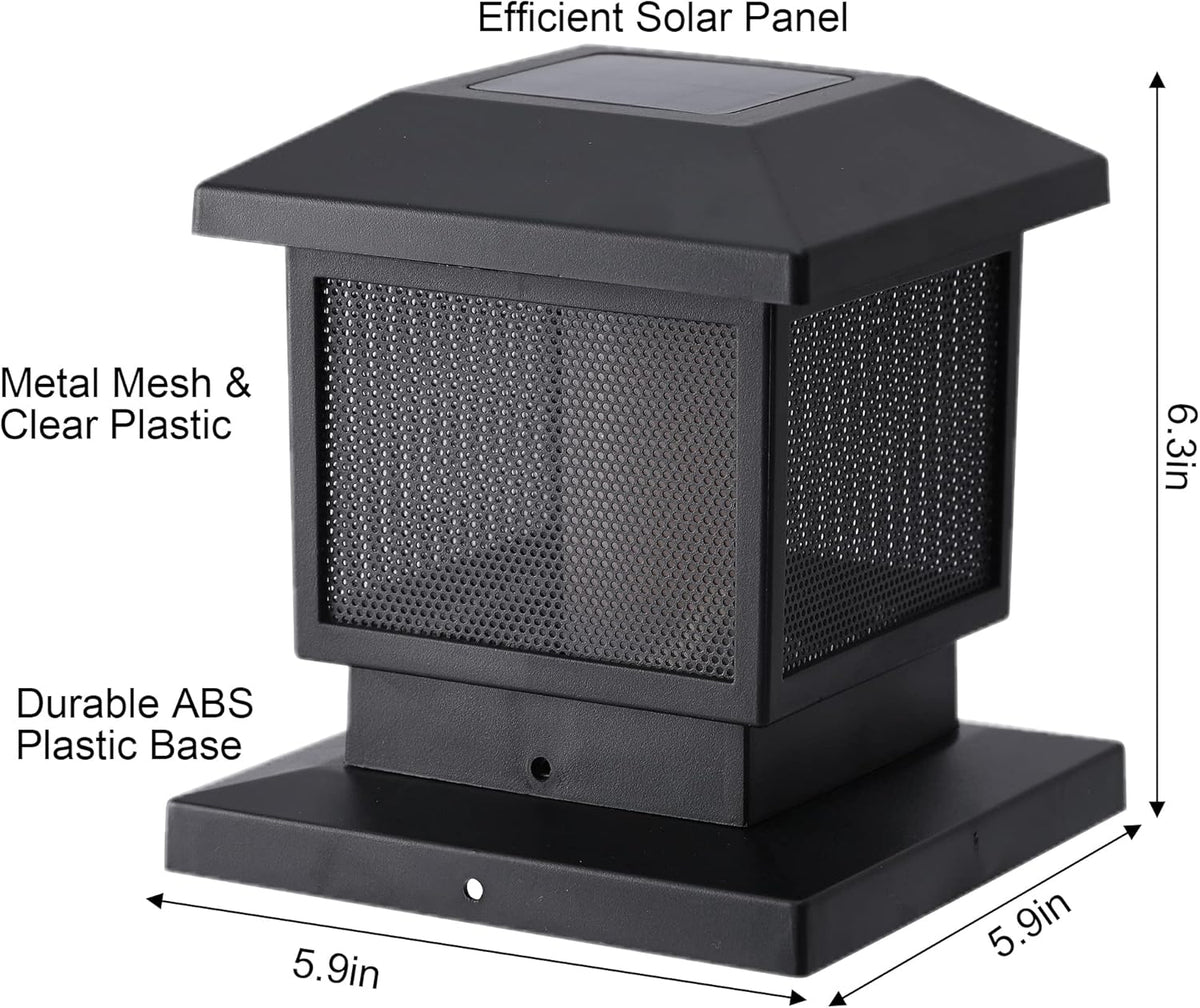 6 Pack Solar Post Cap Lights for 4x4 5x5 6x6 Wood Posts T466