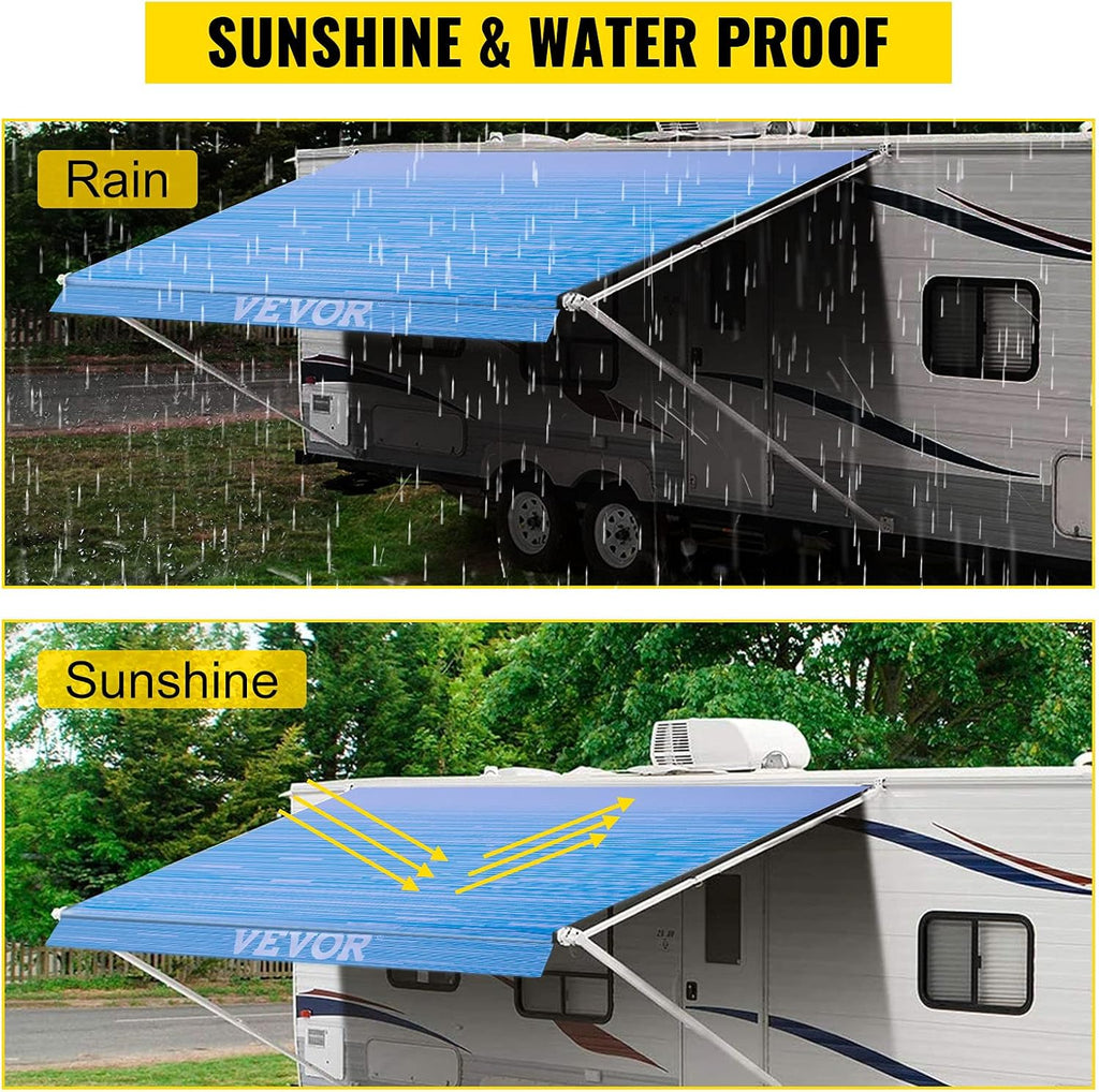 19' Camper Awning Fabric Replacement Ocean Blue Fade X1221