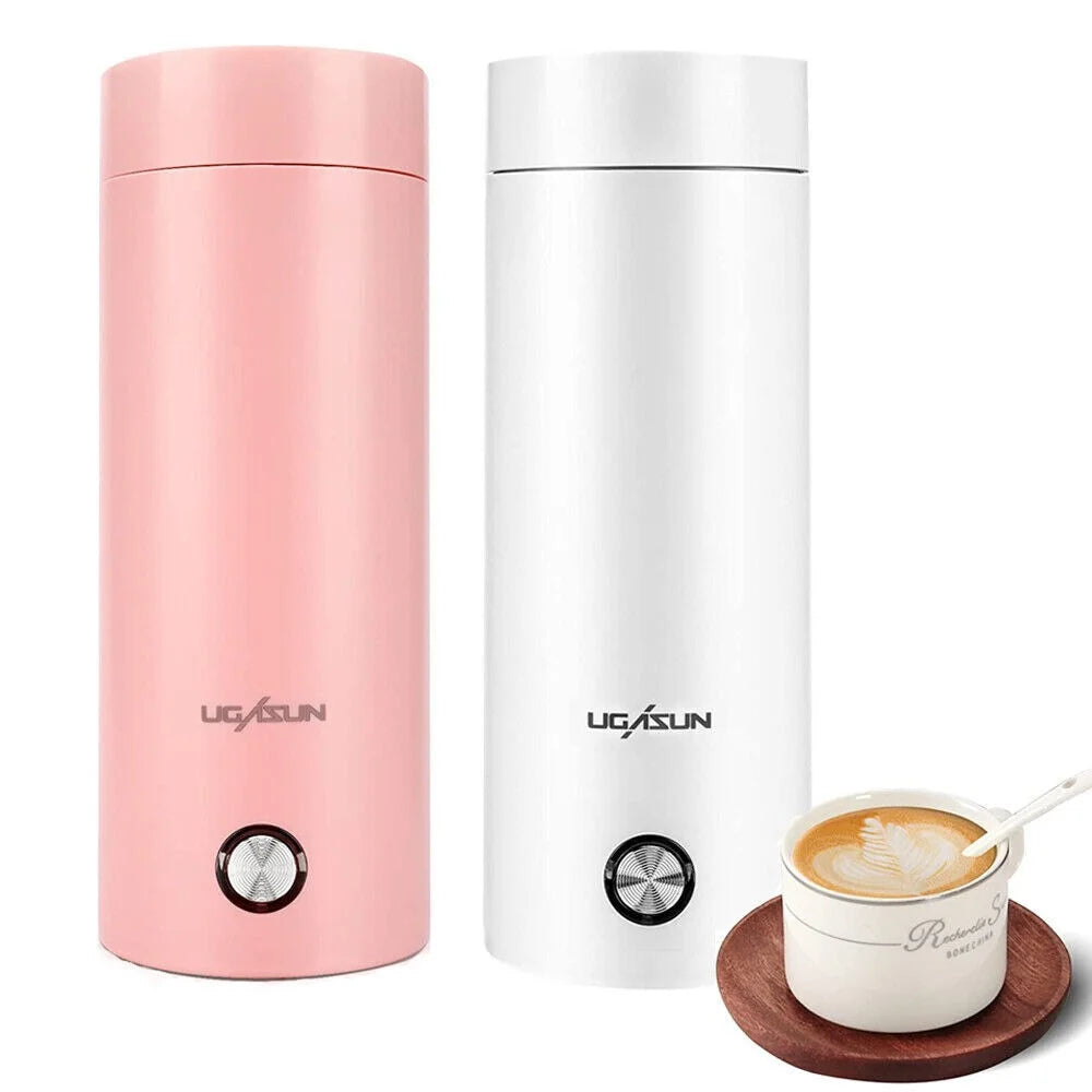 400ML Electric Travel Water Boiler Tea Cup WHITE EU N1120