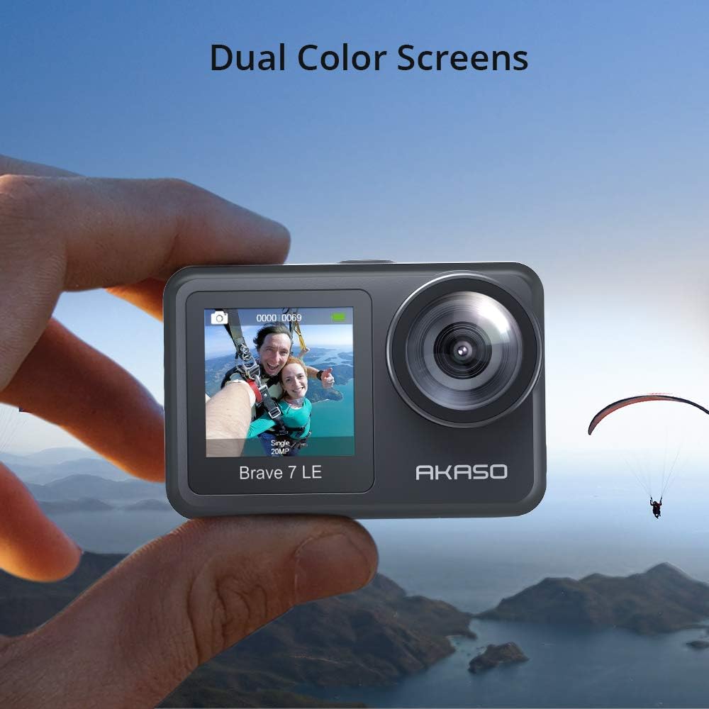 4K30FPS 20MP WiFi Action Camera with Touch Screen EIS 2.0 Remote Control 131 Feet Underwater Camera with 2X 1350mAh Batteries F6568