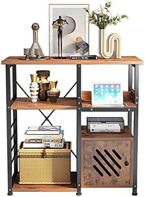3-Tier Utility Microwave Oven Stand with Cabinet L95792