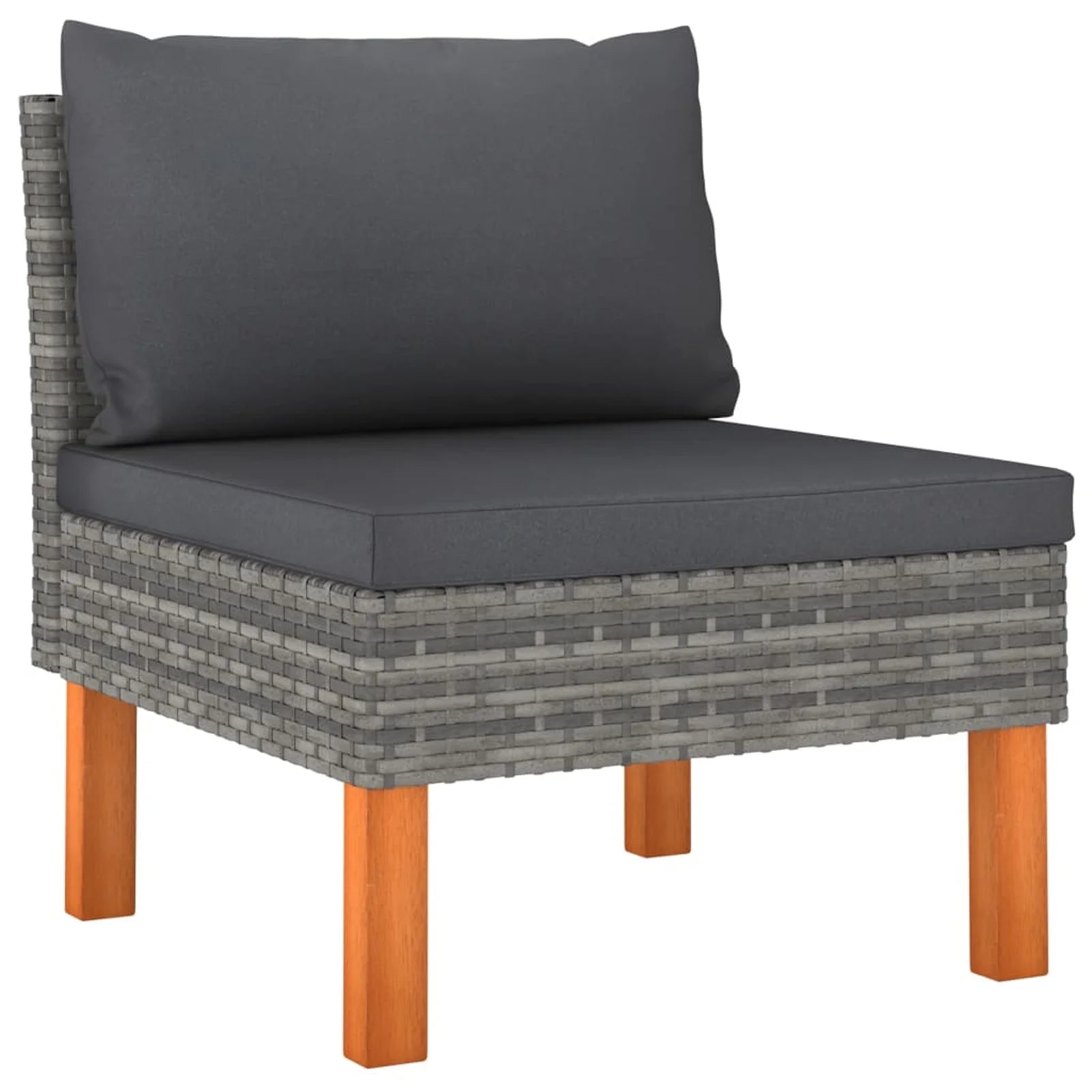 6 Piece Poly Rattan Garden Set with Cushions Gray O6461