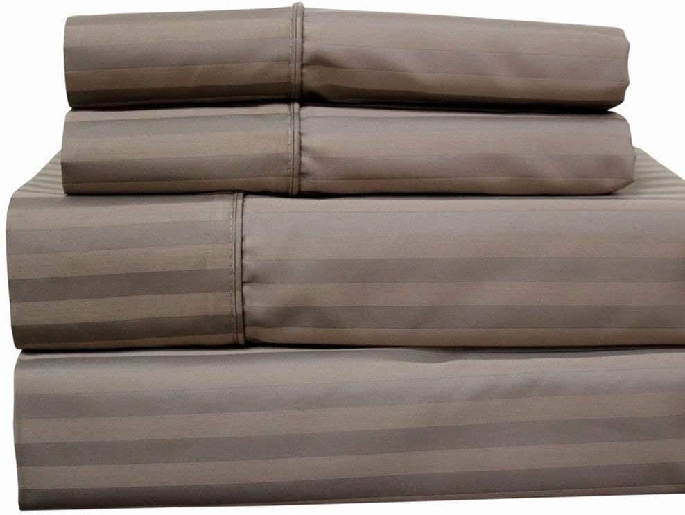 White 4 Piece Cotton Blend Sateen Bed Sheets, Cal King Z3235