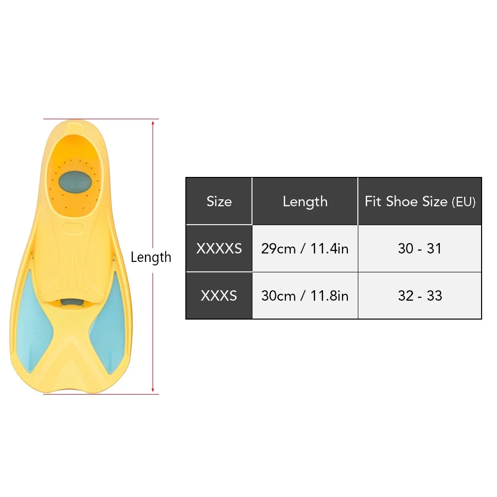 Kids Short Swim Fins for Snorkeling Training A217139