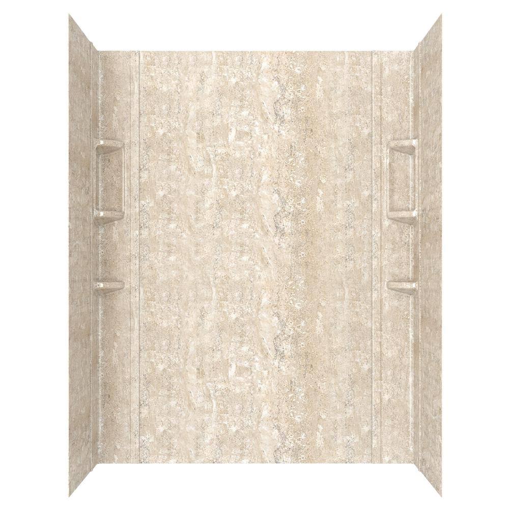 5-Piece Alcove Shower Wall Set in Sand Travertine Q59290